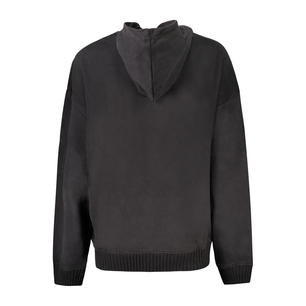 Black Cotton Women SweaterStep into the epitome of cool comfort with Calvin Klein’s sleek long-sleeved hooded sweatshirt. A classic black hue meets the soft touch of brushed fabric for a lounge-ready staple that doesn’t skimp on style. With a handy centra