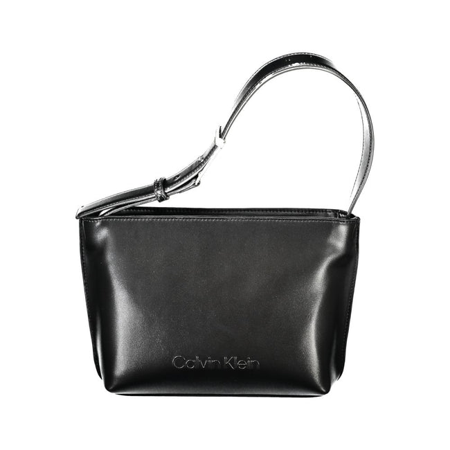 Black Polyester Women HandbagElevate your accessory game with this sleek Calvin Klein shoulder bag, a true embodiment of modern luxury. Crafted with a conscience, this bag boasts a 50% recycled polyester composition, seamlessly blending eco-friendly sensi