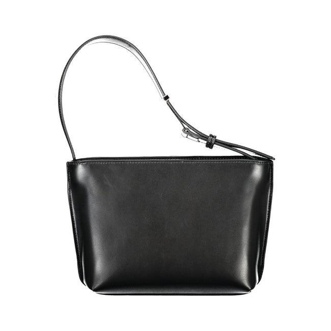 Black Polyester Women HandbagElevate your accessory game with this sleek Calvin Klein shoulder bag, a true embodiment of modern luxury. Crafted with a conscience, this bag boasts a 50% recycled polyester composition, seamlessly blending eco-friendly sensi