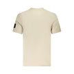 Beige Cotton Men T-ShirtExperience the epitome of sleek fashion with Calvin Klein’s latest creation that seamlessly melds sustainability and style. This short-sleeve T-shirt, with its crisp crew neck and eye-catching contrasting details, showcases the bra