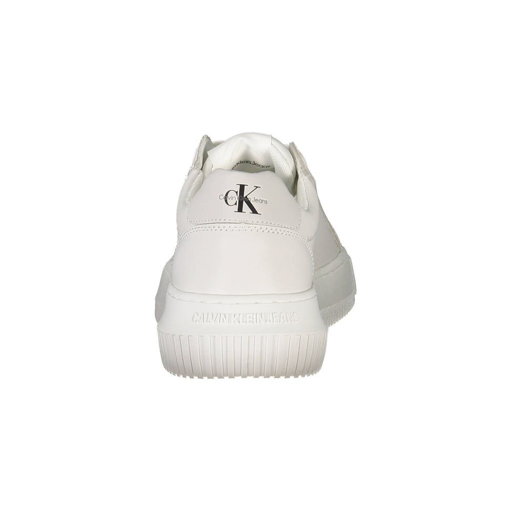 White Polyester Women SneakerElevate your sneaker game with Calvin Klein’s latest creation – a pair that seamlessly blends athletic functionality with a bold fashion statement. These sneakers boast eye-catching contrasting details and the iconic logo prin
