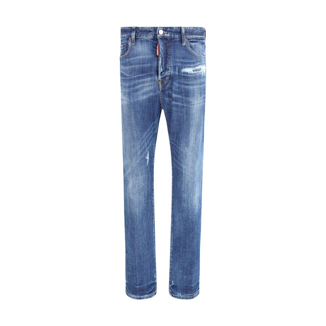 Blue Cotton Skinny JeansDsquared2’s 642 Jeans are a skinny model with a modern and sophisticated design, perfect for a bold and stylish look. The five-pocket model offers practicality and a slim cut that enhances the silhouette. The front button closure e