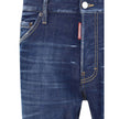 Blue Cotton Skinny JeansDsquared2’s Cool Guy Jeans are a skinny model with a modern and sophisticated design, perfect for a bold and stylish look. The five-pocket model offers practicality and a slim cut that enhances the silhouette. The zipper-and-button