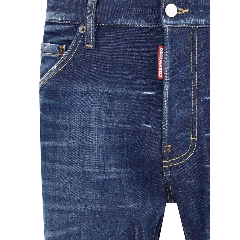 Blue Cotton Skinny JeansDsquared2’s Cool Guy Jeans are a skinny model with a modern and sophisticated design, perfect for a bold and stylish look. The five-pocket model offers practicality and a slim cut that enhances the silhouette. The zipper-and-button