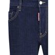 Blue Cotton Straight-Leg JeansCotton Skater Jeans by Dsquared2 feature a classic five-pocket design and straight fit. The front closure is with buttons, while the waistband is finished with belt loops. On the back stands out the iconic leather patch with