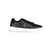 Black Polyethylene Men SneakerElevate your sneaker game with these Calvin Klein sports shoes, a testament to bold aesthetics and comfort. Featuring a sleek black colorway, these kicks are crafted for the trendsetters. The contrasting details add a dash of