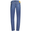 Blue Cotton Men JeanExperience the epitome of contemporary cool with Calvin Klein’s SLIM TAPERED JEANS. Crafted to accentuate your form, these jeans boast a flattering silhouette that’s both sharp and effortless. Detailed with five pockets, a button, and