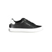 Black Leather Women SneakerUnleash confidence with every step in these Calvin Klein sneakers. Exuding urban elegance, they feature bold contrasting details and the iconic logo, signaling a fashionable twist on the athletic staple. Crafted from sustainable