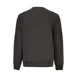 Black Cotton Men SweaterElevate your wardrobe with the unmistakable charm of Calvin Klein. This sleek black long sleeve sweatshirt, crafted from a sumptuous 95% regenerative cotton, promises both comfort and style. The brushed fabric offers a luxurious fe