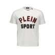 White Cotton Men T-ShirtElevate your casual wardrobe with the striking aesthetics of Plein Sport. This crisp white short-sleeve t-shirt boasts a crew neck design, punctuated with bold contrasting details that command attention. The front showcases an elab
