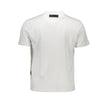 White Cotton Men T-ShirtElevate your casual wardrobe with the striking aesthetics of Plein Sport. This crisp white short-sleeve t-shirt boasts a crew neck design, punctuated with bold contrasting details that command attention. The front showcases an elab