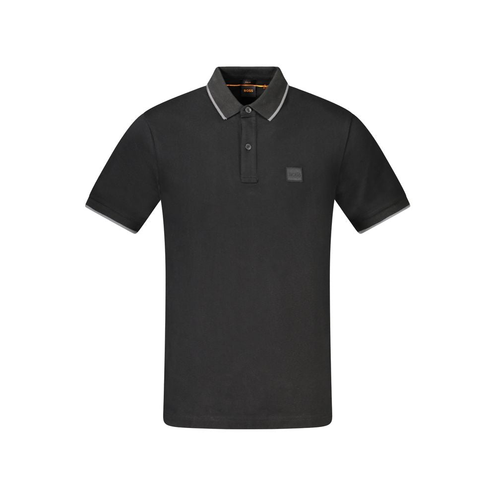 Black Cotton Polo ShirtSHORT SLEEVE POLO, SLIM FIT, 2 BUTTONS, CONTRASTING DETAILS, APPLICATION, EMBROIDERY, LOGOBlack Cotton Polo Shirt${tagsHugo BossAulae Black Cotton Polo Shirt Hugo BossAulae Black Cotton Polo Shirt SHORT SLEEVE POLO, SLIM FIT, 2 BUTT