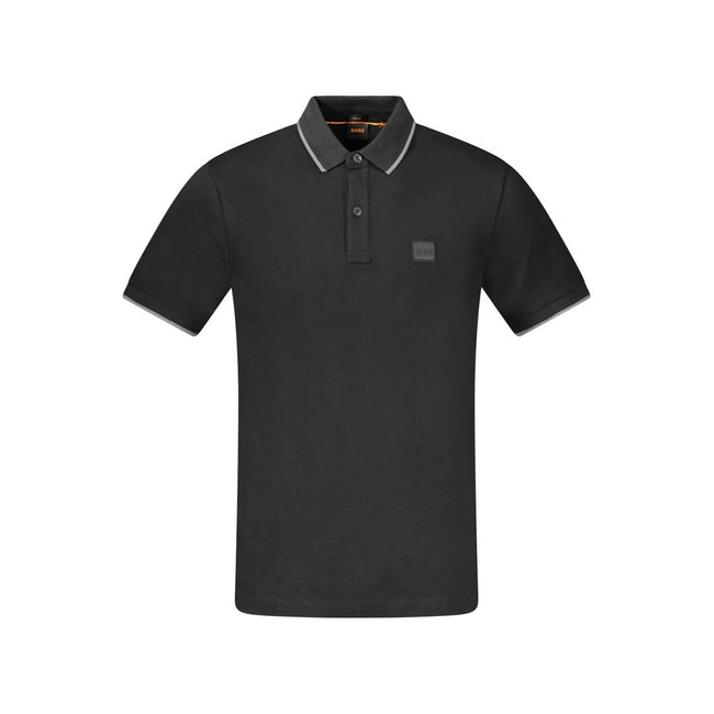Black Cotton Polo ShirtSHORT SLEEVE POLO, SLIM FIT, 2 BUTTONS, CONTRASTING DETAILS, APPLICATION, EMBROIDERY, LOGOBlack Cotton Polo Shirt${tagsHugo BossAulae Black Cotton Polo Shirt Hugo BossAulae Black Cotton Polo Shirt SHORT SLEEVE POLO, SLIM FIT, 2 BUTT