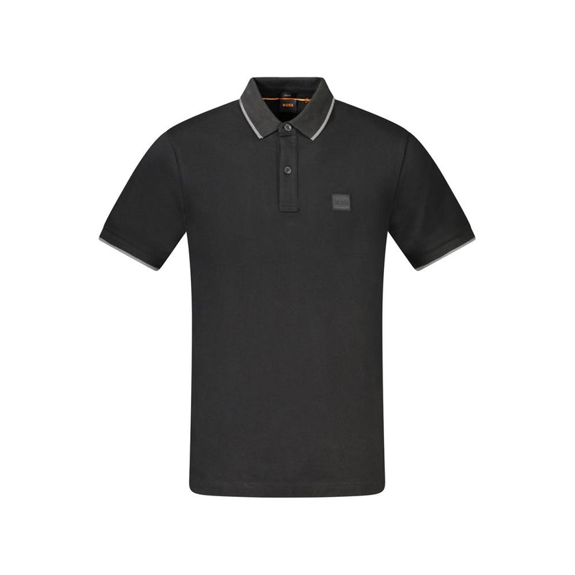 Black Cotton Polo ShirtSHORT SLEEVE POLO, SLIM FIT, 2 BUTTONS, CONTRASTING DETAILS, APPLICATION, EMBROIDERY, LOGOBlack Cotton Polo Shirt${tagsHugo BossAulae Black Cotton Polo Shirt Hugo BossAulae Black Cotton Polo Shirt SHORT SLEEVE POLO, SLIM FIT, 2 BUTT