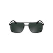 Black Metal Men SunglassElevate your eyewear with these striking Calvin Klein sunglasses, a fusion of bold design and refined style. These sunnies boast a sleek metal frame with a timeless square lens silhouette, enveloped in a deep black hue that command
