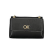 Black Polyester HandbagBAG 2 CHAIN SHOULDER HANDLES, 1 EXTERNAL POCKET, 2 COMPARTMENTS, 1 INTERNAL POCKET, CONTRASTING DETAILS, SWIVEL CLOSURE, LOGO, 50% RECYCLED POLYESTERBlack Polyester Handbag${tagsCalvin KleinAulae Black Polyester Handbag Calvin Klein