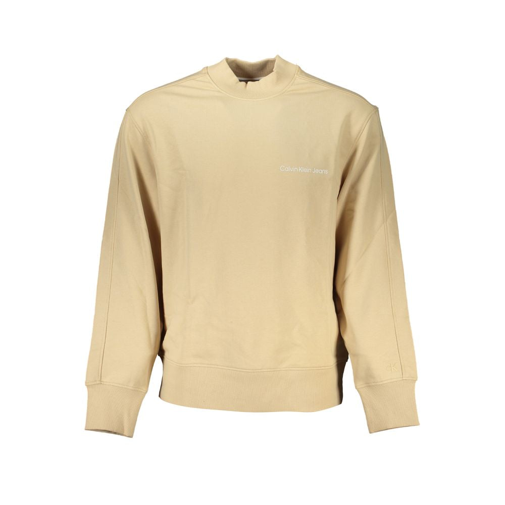 Beige Cotton Men SweaterExperience the ultimate blend of comfort and style with this exquisite Calvin Klein sweatshirt. Designed for the modern trendsetter, this piece features a sleek crew neck and a bold logo print that makes a statement without saying