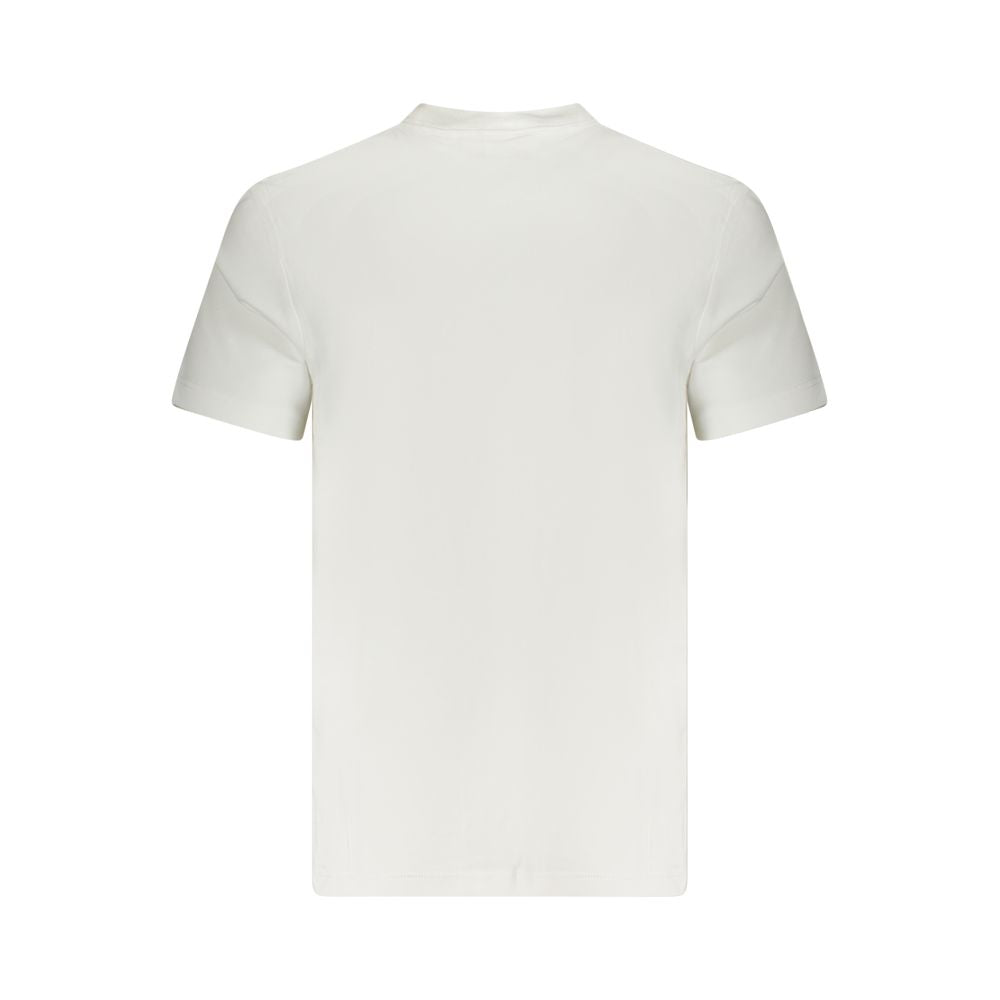 White Cotton Men T-ShirtElevate your wardrobe essentials with this Calvin Klein masterpiece. A fresh white hue is the canvas for a bold logo print that exudes confidence and contemporary edge. Crafted from high-quality, regenerative cotton, this crew neck