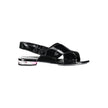 Black Leather Women SandalStep out in style and embrace the epitome of minimalist chic with these Calvin Klein Flat Sandals. Designed for the modern fashionista, they feature a subtle 1cm heel and an elegant crossed front, adorned with the iconic Calvin K