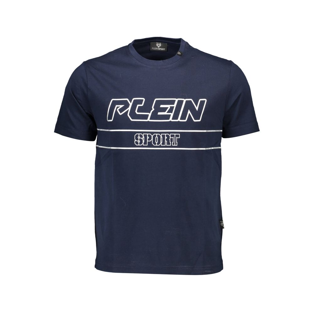 Blaues Baumwoll-T-Shirt mit PLEIN SPORT Aufdruck