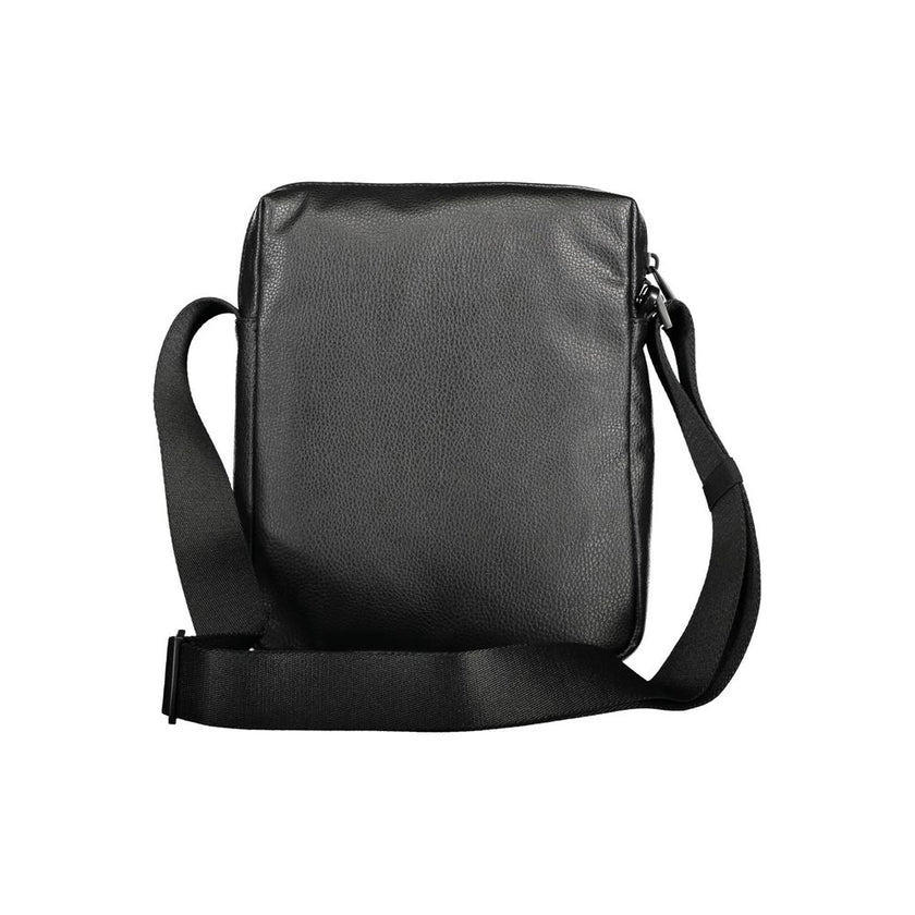 Black Polyester Men Shoulder BagStep into the world of sustainable luxury with this Calvin Klein shoulder bag, crafted for the modern man with an eco-conscious heart. This sleek black bag boasts a design as practical as it is environmentally friendly, wit