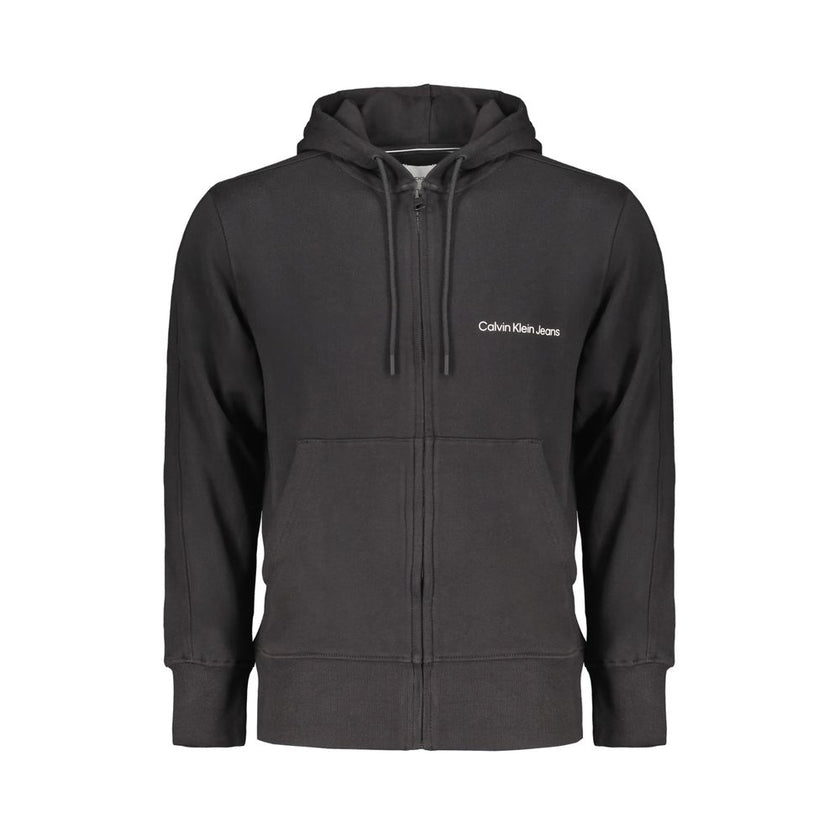 Black Cotton Men Sweater with Hood and Central PocketsDive into effortless sophistication with Calvin Klein’s sleek black hoodie. Designed for the modern trendsetter, this long-sleeved sweatshirt features a brushed finish that epitomizes casual luxury. Th