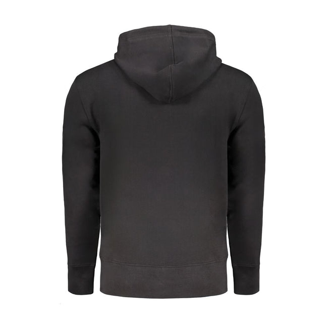 Black Cotton Men Sweater with Hood and Central PocketsDive into effortless sophistication with Calvin Klein’s sleek black hoodie. Designed for the modern trendsetter, this long-sleeved sweatshirt features a brushed finish that epitomizes casual luxury. Th