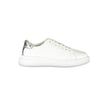 Chic White Sneakers with Contrast DetailsStep into sustainable style with Calvin Klein’s sporty footwear. Designed for the eco-conscious fashionista, these sneakers feature laces, contrast details, and the iconic logo on 50% recycled leather, offering bot