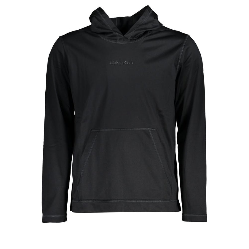 Black Polyester Men's Hooded SweaterUnleash the essence of street-savvy style with Calvin Klein’s hooded sweatshirt. A seamless fusion of functionality and urban flair, this black polyester sports sweatshirt features a prominent logo for that iconic fashi