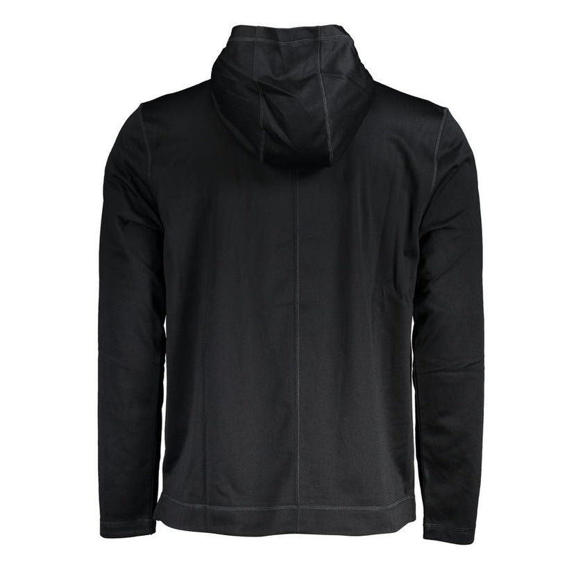 Black Polyester Men's Hooded SweaterUnleash the essence of street-savvy style with Calvin Klein’s hooded sweatshirt. A seamless fusion of functionality and urban flair, this black polyester sports sweatshirt features a prominent logo for that iconic fashi
