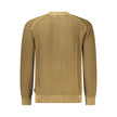 Brown Cotton Men SweaterElevate your wardrobe with the quintessential refinement of Hugo Boss. This sumptuous brown sweater, crafted from 100% plush cotton, is your ticket to effortless style. Its long sleeves, classic crew neck, and distinctive contrasti