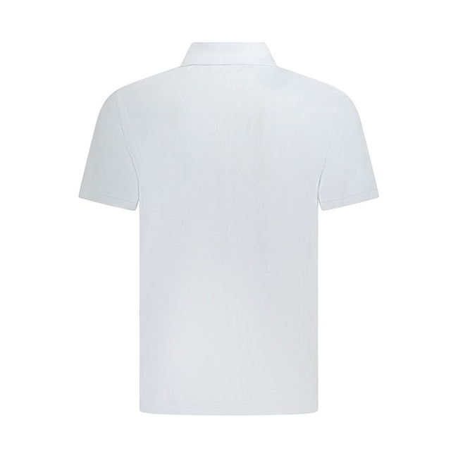 Light Blue Cotton Men Polo ShirtElevate your wardrobe with the timeless sophistication of Calvin Klein. This classic fit polo, tailored from premium cotton, is a perfect harmony of comfort and style. The Light Blue hue complements the subtle elegance with