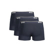 Blue Cotton Men Boxer UnderwearElevate your everyday comfort with the quintessential blend of style and functionality in this trio of Hugo Boss boxer briefs. Boasting an elastic waistband that assures a snug fit, these undergarments feature a sophisticate