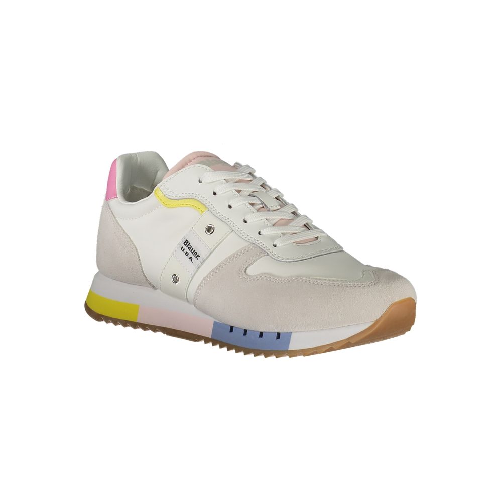 Weiße Leder-Sneaker für Damen mit Signature-Stil von Blauer