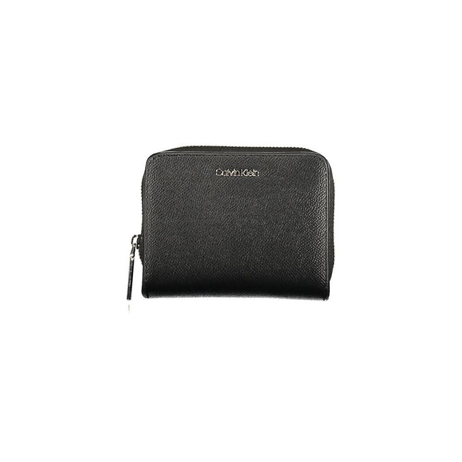 Black Polyethylene Women WalletDiscover the epitome of city-chic with the Calvin Klein wallet that blends functionality with sleek aesthetics. Boasting RFID-blocking technology safeguarding your cards, this accessory offers ample space with double card sl