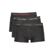 Black Cotton Men BoxerUnveil your daring side with Calvin Klein’s premier tri-pack boxer briefs. This sophisticated trio boasts an iconic elastic waistband in assorted colors that echo bold contrast and underscore the unmistakable Calvin Klein logo. Craft