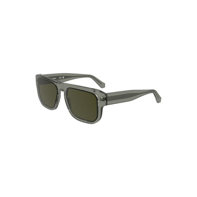 Gray Acetate Men SunglassMake a statement with these Calvin Klein sunglasses, crafted for those who dare to stand out. The acetate frame boasts a bold square shape, complemented by the enigmatic smoke lenses that not only protect your eyes but also add an