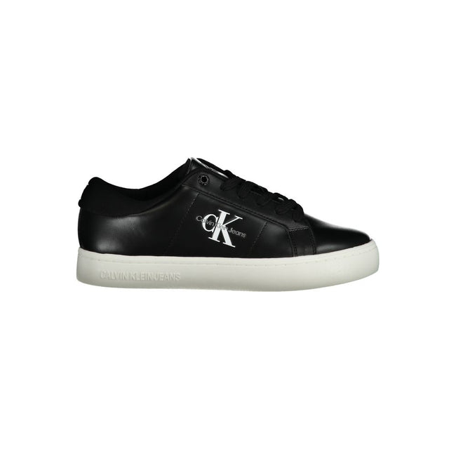 Black Polyethylene Women SneakerStep up your sneaker game with the sleek sophistication of Calvin Klein. Presenting a pair that melds comfort with a chic urban edge, these sports shoes are perfect for the fashion-forward individual. Featuring lace-up fine