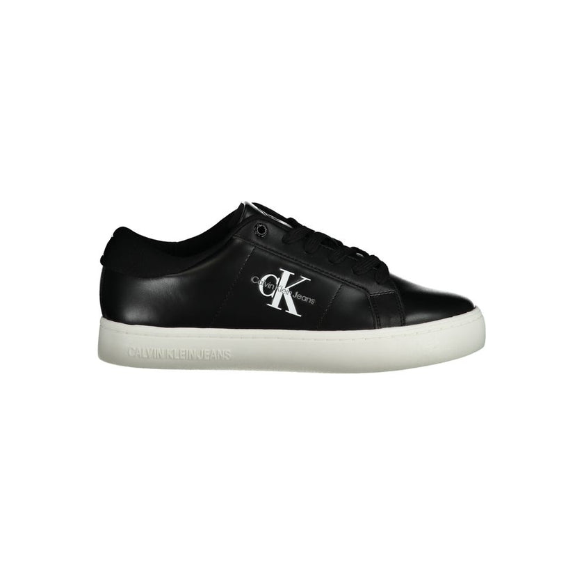 Black Polyethylene Women SneakerStep up your sneaker game with the sleek sophistication of Calvin Klein. Presenting a pair that melds comfort with a chic urban edge, these sports shoes are perfect for the fashion-forward individual. Featuring lace-up fine