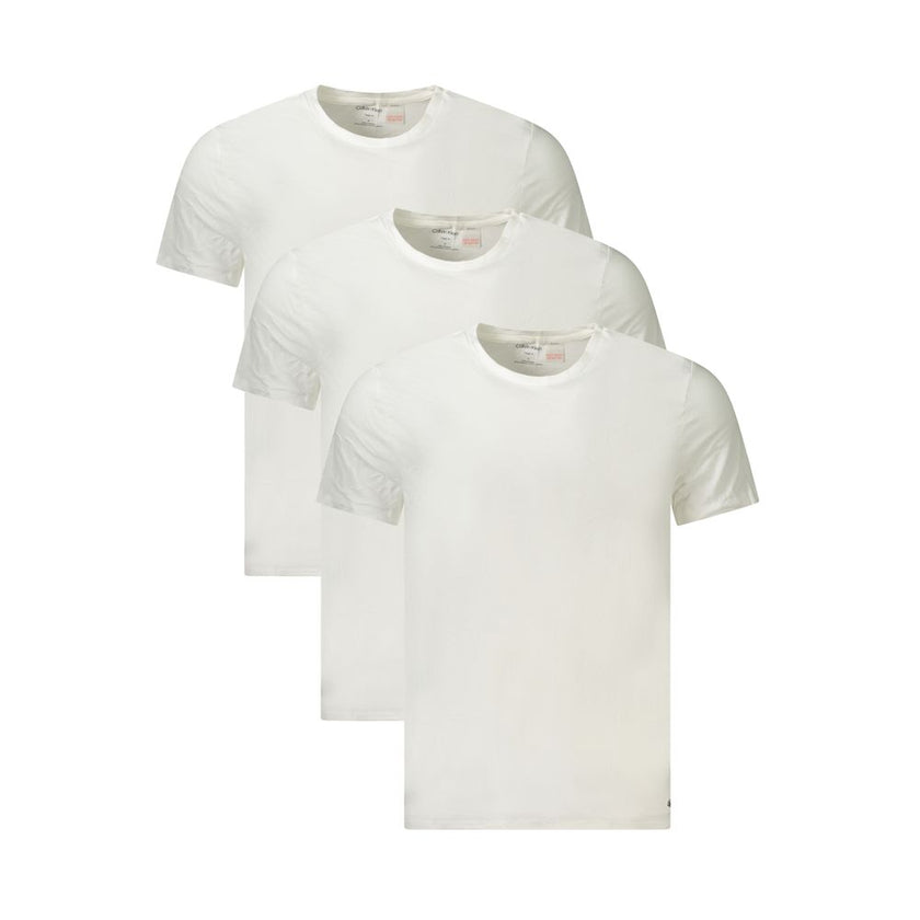 White Cotton Men T-ShirtElevate your wardrobe essentials with Calvin Klein’s signature sophistication. This tri-pack of short sleeve t-shirts exudes effortless cool with its sleek crew neck and iconic logo embroidery. Crafted from sumptuous cotton for unp