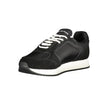 Black Polyethylene Men SneakerStep up your footwear game with these exquisite Calvin Klein sneakers, where modern design meets undeniable comfort. These kicks serve up a sleek black hue, featuring bold contrasting details that catch the eye. Suited for th