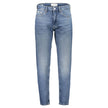 Blue Cotton Men JeansDive into the perfect blend of comfort and style with these Calvin Klein Regular Taper Jeans. Crafted for the modern man, these jeans boast a washed effect that exudes a sense of laid-back sophistication. The fusion of cotton and elas