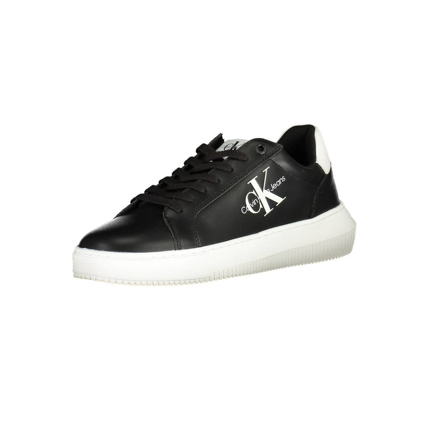 Sleek Black Lace-Up Sports SneakersDiscover the perfect blend of style and sustainability with these lace-up sports sneakers. Featuring a striking print, chic contrast details, and the signature logo, these shoes are as fashionable as they are eco-friendl