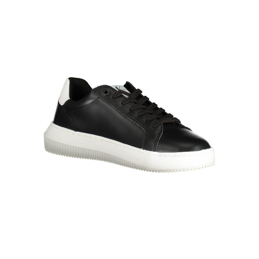 Sleek Black Lace-Up Sports SneakersDiscover the perfect blend of style and sustainability with these lace-up sports sneakers. Featuring a striking print, chic contrast details, and the signature logo, these shoes are as fashionable as they are eco-friendl