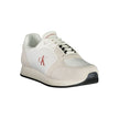 White Leather Men SneakerElevate your street style with the crisp sophistication of these Calvin Klein sneakers. Boasting a sleek white palette with bold, contrasting details, these kicks are engineered for the modern urbanite. The removable insole ensure