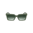 Green Bio-Based Fabric Women SunglassesMake a statement with these Calvin Klein sunglasses, crafted for the eco-conscious and the fashion-forward. Sporting a bio-based frame, these shades feature a classic square lens with a vibrant green tint, ensuring y