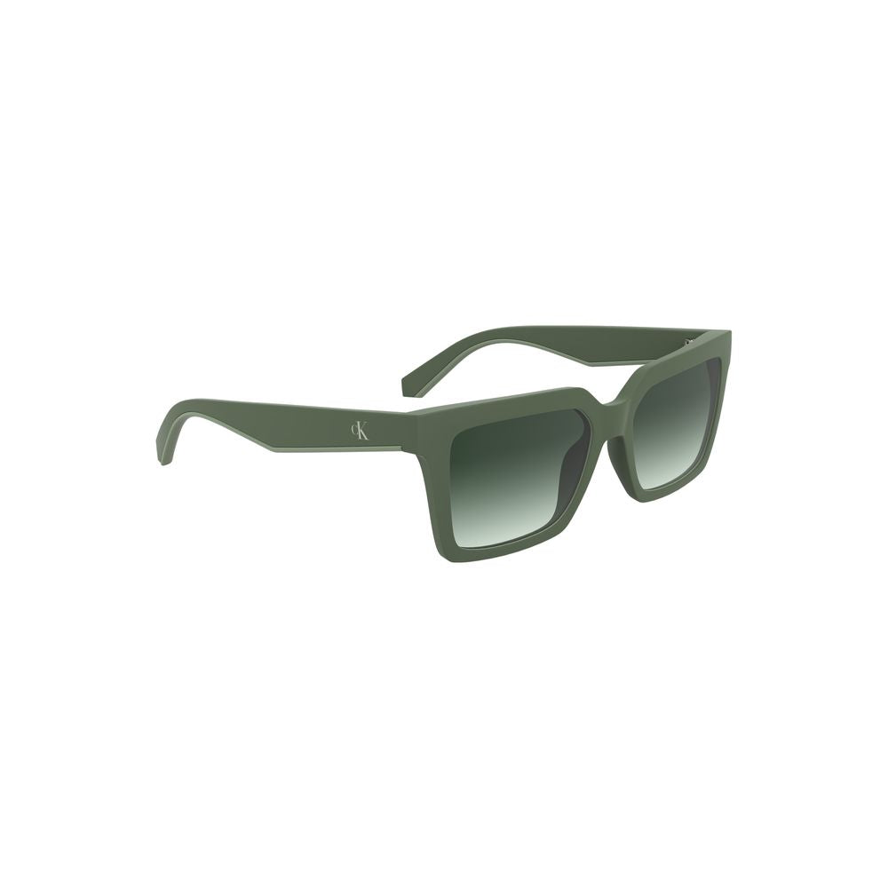 Green Bio-Based Fabric Women SunglassesMake a statement with these Calvin Klein sunglasses, crafted for the eco-conscious and the fashion-forward. Sporting a bio-based frame, these shades feature a classic square lens with a vibrant green tint, ensuring y