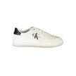 Chic White Lace-Up Sneakers with Contrast DetailingStep into sustainable style with these chic lace-up sneakers by Calvin Klein, featuring eye-catching contrast details and a distinctive logo print. Not only are these sneakers fashion-forward, they are ec