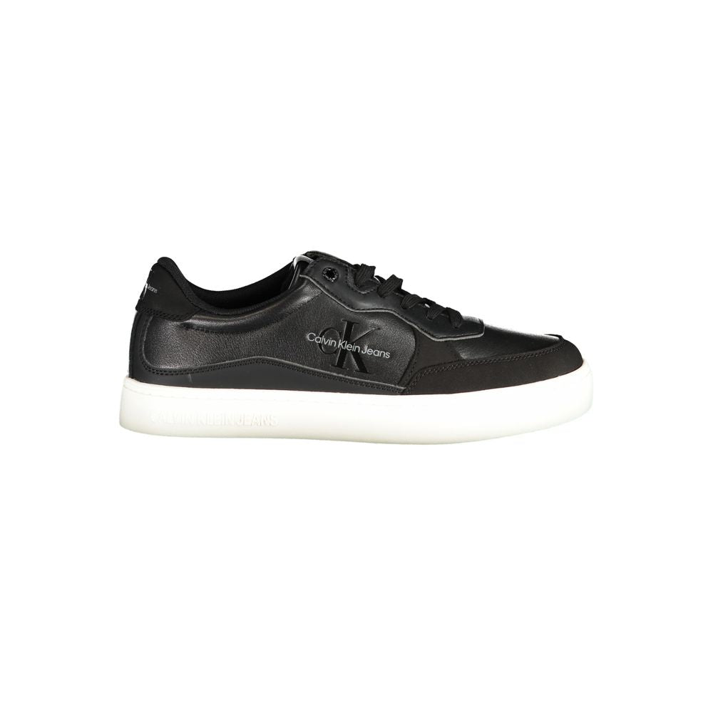 Sleek Black Sports Sneakers with Contrast DetailsSophistication meets athletic allure with these stunning Calvin Klein sports sneakers. Crafted with a dedication to both style and sustainability, these lace-up shoes feature eye-catching contrast details,