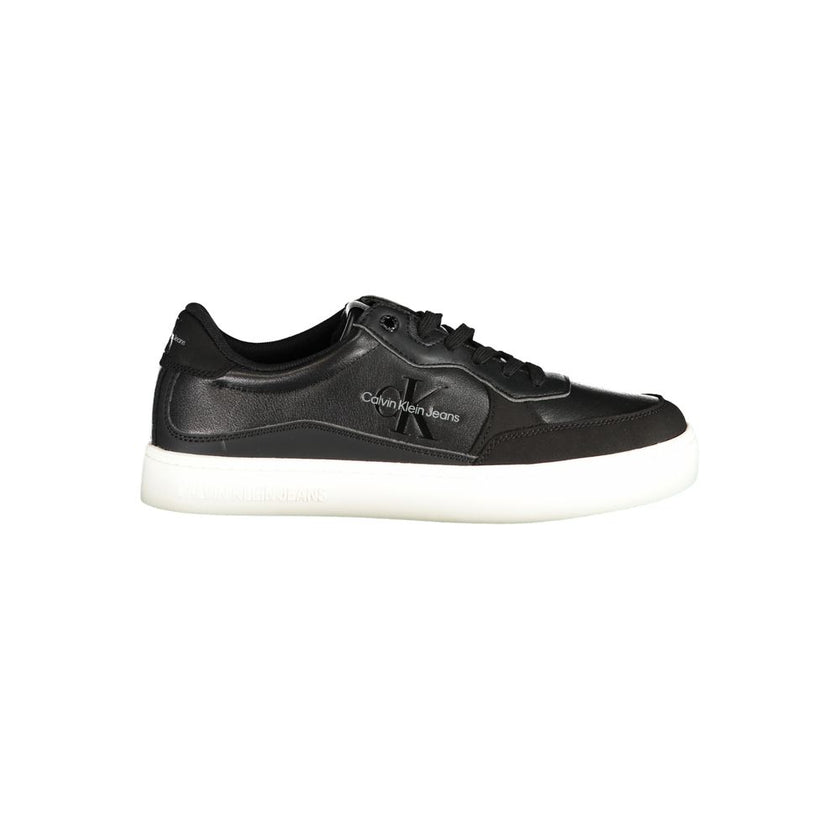 Sleek Black Sports Sneakers with Contrast DetailsSophistication meets athletic allure with these stunning Calvin Klein sports sneakers. Crafted with a dedication to both style and sustainability, these lace-up shoes feature eye-catching contrast details,